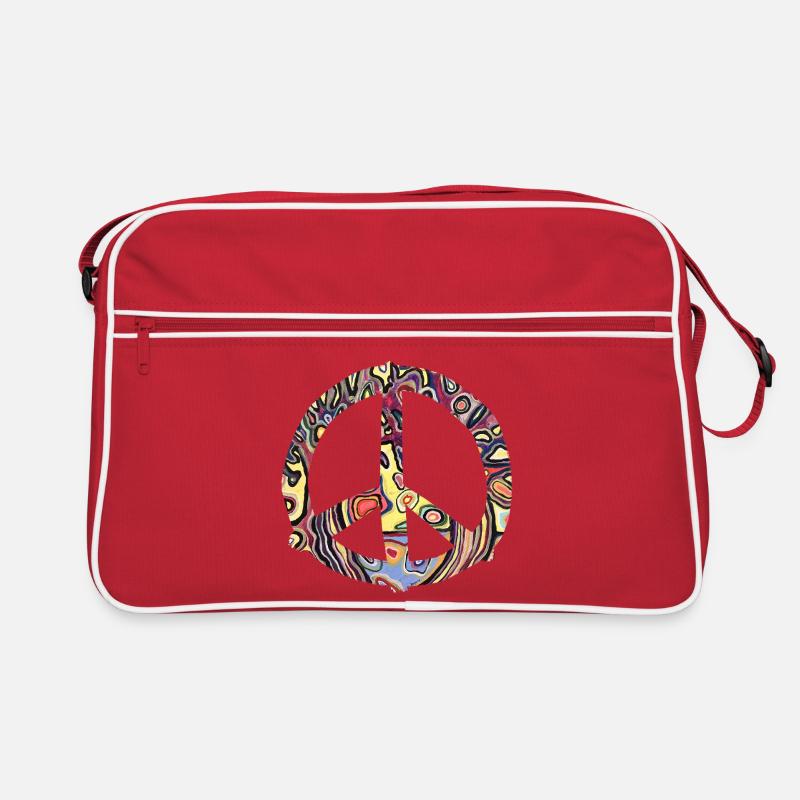 Buntes Friedenszeichen Muster Retro Tasche