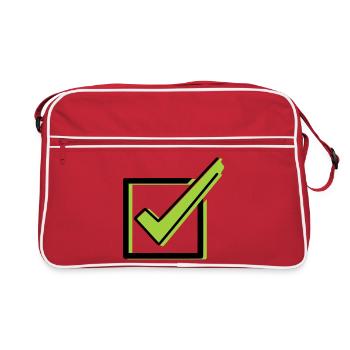 Häkchen Checkliste Box Comic - Retro Tasche - Rot/Weiß - Vorne