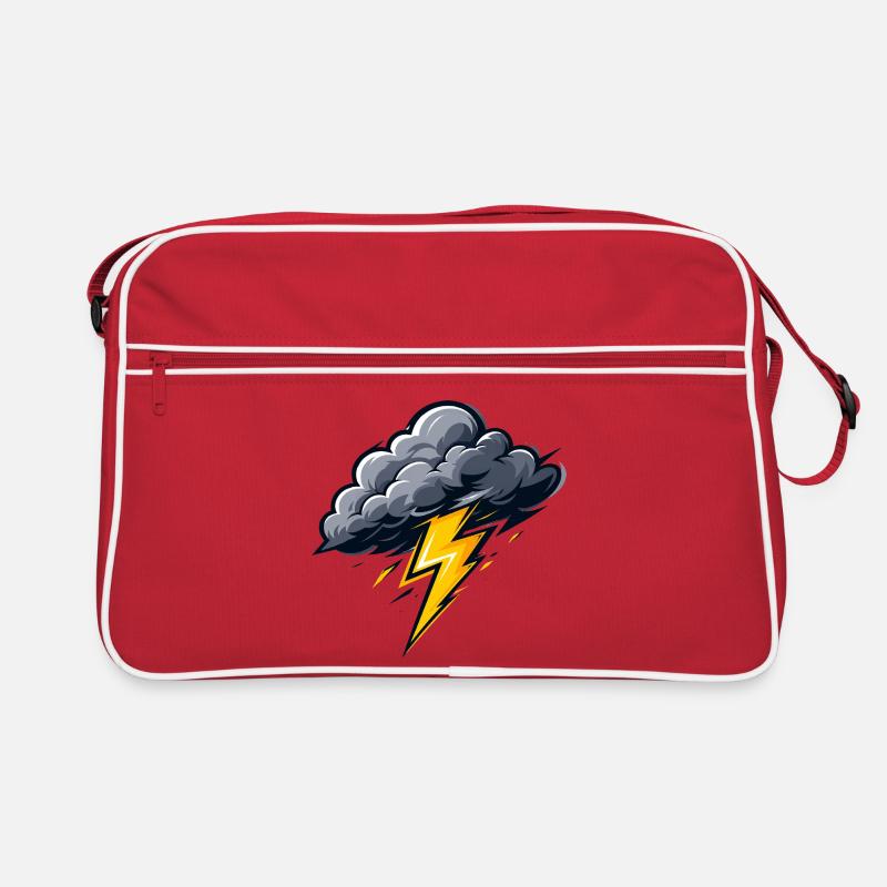 Nuage, Éclairs, Orage, Motif météo Sac Retro