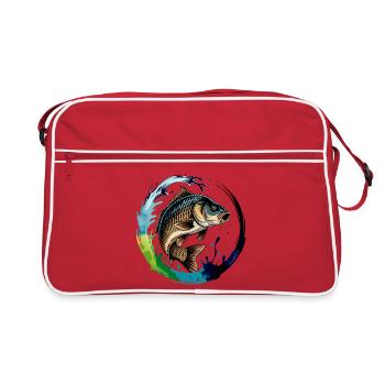 Springender Karpf - Retro Tasche - Rot/Weiß - Vorne
