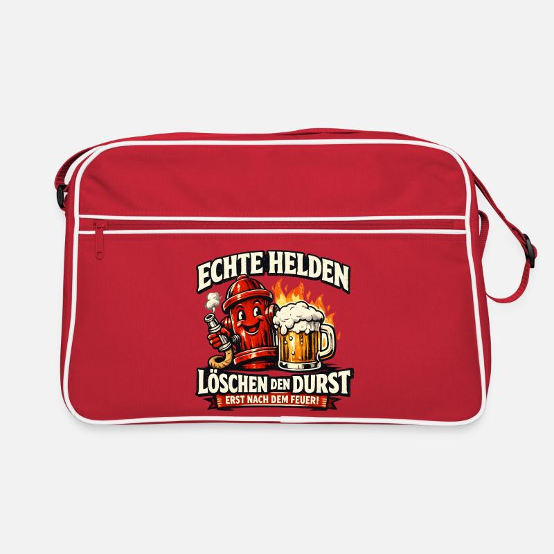 Echte Helden löschen den Durst Retro Tasche