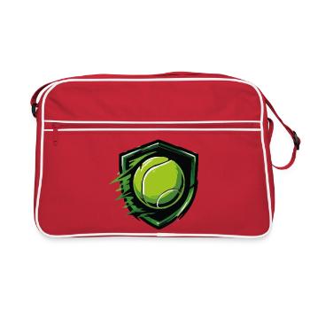 Tennis-Schild im Dynamik-Stil - Retro Tasche - Rot/Weiß - Vorne