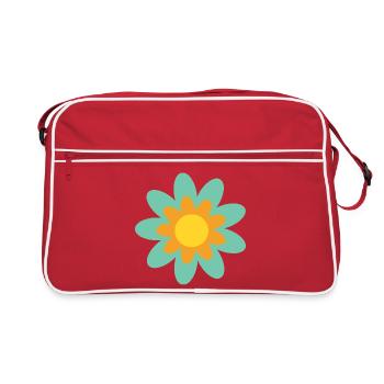 Cadeau hippie à motifs floraux des années 70 - Sac Retro - rouge/blanc - Devant