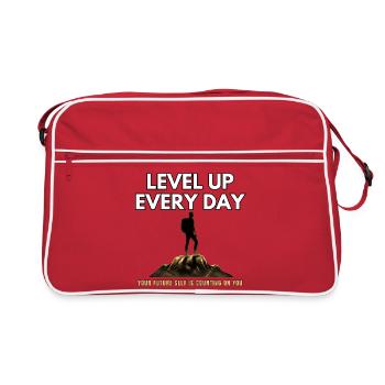 Level Up Every Day - Retro Bag - red/white - Front