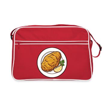 Schnitzel always works | with lemon and parsley - Retro Bag - red/white - Front