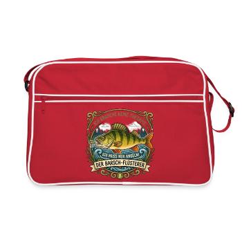Der Barsch-Flüsterer - Retro Tasche - Rot/Weiß - Vorne