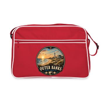 Outer Banks North Carolina Beach Vacation Sunset - Retro Bag - red/white - Front