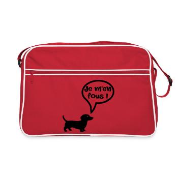 Chien - Je m'en fous - Sac Retro - rouge/blanc - Devant