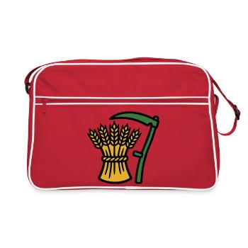 Icône de la récolte de la faux de grains - Sac Retro - rouge/blanc - Devant