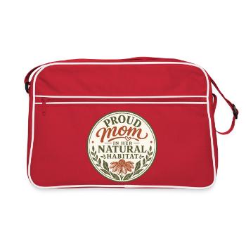 Proud Mom in Her Natural Habitat - Retro Tasche - Rot/Weiß - Vorne
