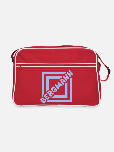 Bergmann - Retro Tasche - Rot/Weiß - Vorne
