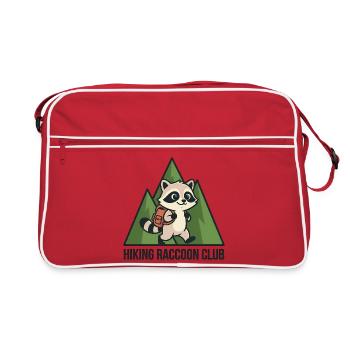 Raton laveur errant dans la forêt - Sac Retro - rouge/blanc - Devant