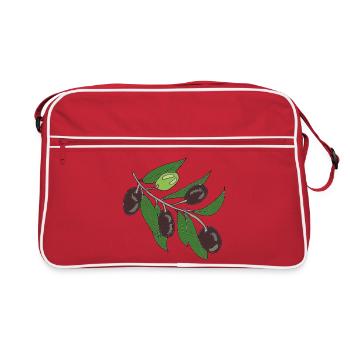 Impression vectorielle branche d’olivier - Sac Retro - rouge/blanc - Devant