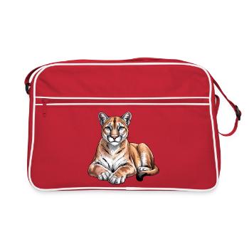 Mountain Lion Animal Lover Wildlife - Sac Retro - rouge/blanc - Devant