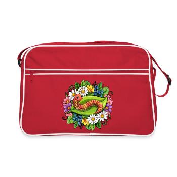 Centipede Cartoon - Retro Bag - red/white - Front