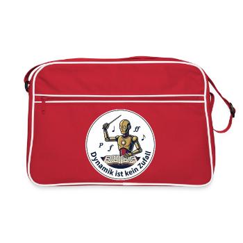 Dynamik ist kein Zufall Dirigent T-Shirt - Retro Tasche - Rot/Weiß - Vorne