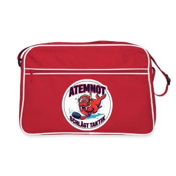 Unterwasserhockey-Puck-Pusher Design - Retro Tasche - Rot/Weiß - Vorne