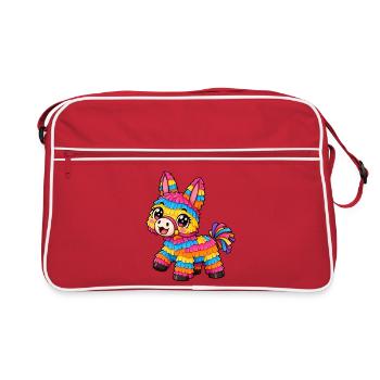 Piñata Kawaii Style – Süßes Party Motiv - Retro Tasche - Rot/Weiß - Vorne