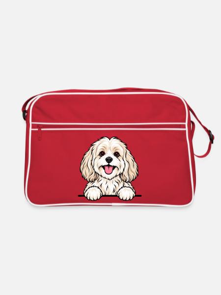 Havaneser - Retro Tasche - Rot/Weiß