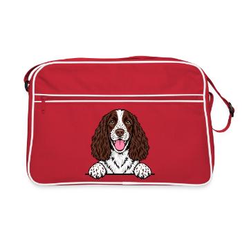 English Springer Spaniel - Retro Tasche - Rot/Weiß - Vorne