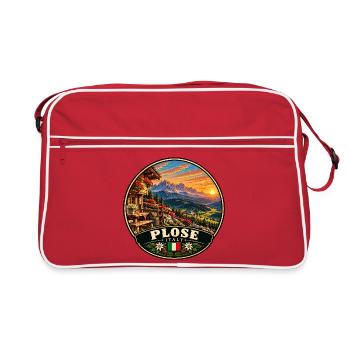Wandern in den Dolomiten Italien Berge - Retro Tasche - Rot/Weiß - Vorne