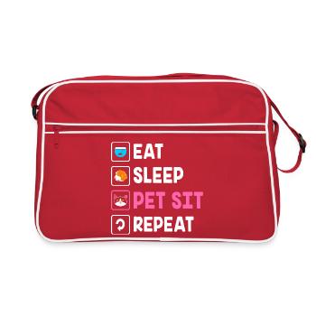 Haustier Sitter Haustiere Babysitter - Retro Tasche - Rot/Weiß - Vorne