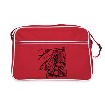 Suchtgolf – Sackschläger, Ballhandschuh und Abschlag - Retro Tasche - Rot/Weiß - Vorne