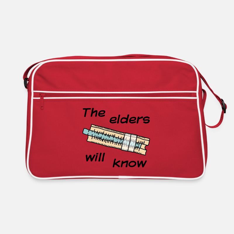 Rechenschieber - The elders will know - dunkel Retro Tasche