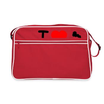 J'adore train locomotive locomotive - Sac Retro - rouge/blanc - Devant