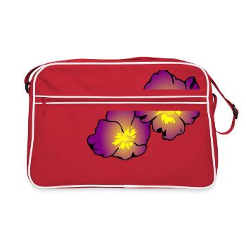 flowers flowers spring garden garden - Retro Bag - red/white - Front