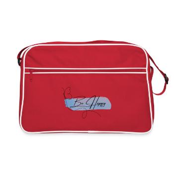 Soyez heureux - Police aquarelle élégante - Sac Retro - rouge/blanc - Devant
