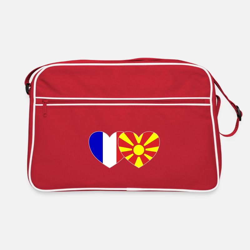 France Macédoine Drapeau Coeur Sac Retro