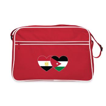Egypt Jordan Flag Heart - Retro Bag - red/white - Front