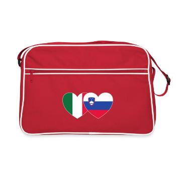 Italie Slovénie Drapeau Cœur - Sac Retro - rouge/blanc - Devant