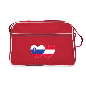 Slovénie Autriche Flag Heart - Sac Retro - rouge/blanc - Devant