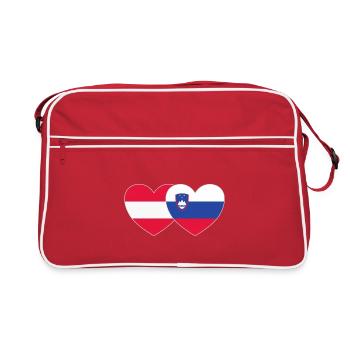 Autriche Slovénie Drapeau Cœur - Sac Retro - rouge/blanc - Devant