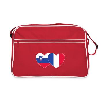 Slovenia France Flag Heart - Retro Bag - red/white - Front