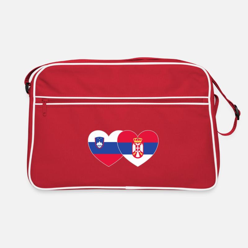 Slowenien Serbien Flagge Herz Retro Tasche