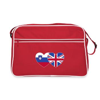 Slovénie Angleterre Flag Heart - Sac Retro - rouge/blanc - Devant