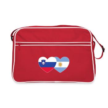 Slovénie Argentine Drapeau Cœur - Sac Retro - rouge/blanc - Devant