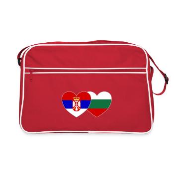 Serbie Bulgarie Drapeau Cœur - Sac Retro - rouge/blanc - Devant