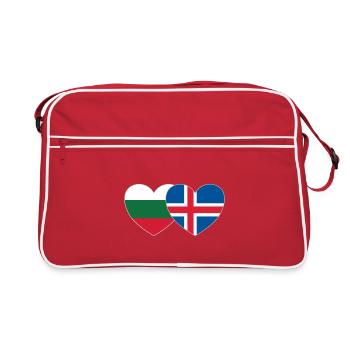 Bulgarie Islande Drapeau Coeur - Sac Retro - rouge/blanc - Devant