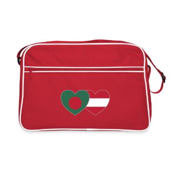 Bangladesh Austria Flag Heart - Retro Bag - red/white - Front