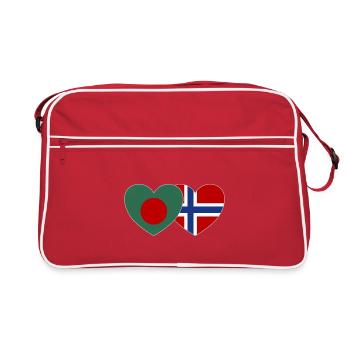 Bangladesh Norway Flag Heart - Retro Bag - red/white - Front