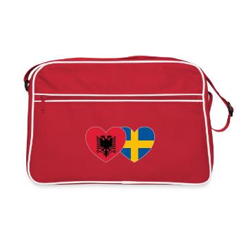Albanie Suède Drapeau Coeur - Sac Retro - rouge/blanc - Devant