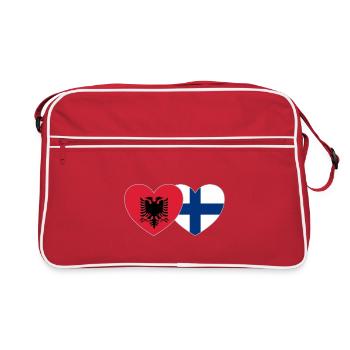 Albanie Finlande Drapeau Coeur - Sac Retro - rouge/blanc - Devant