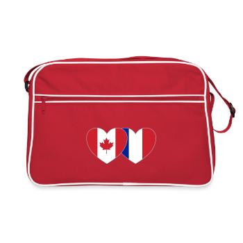 Cœur de drapeau Canada France - Sac Retro - rouge/blanc - Devant