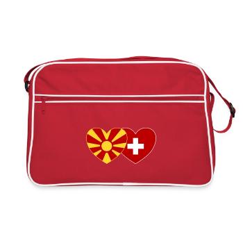Macédoine Suisse Flag Coeur - Sac Retro - rouge/blanc - Devant
