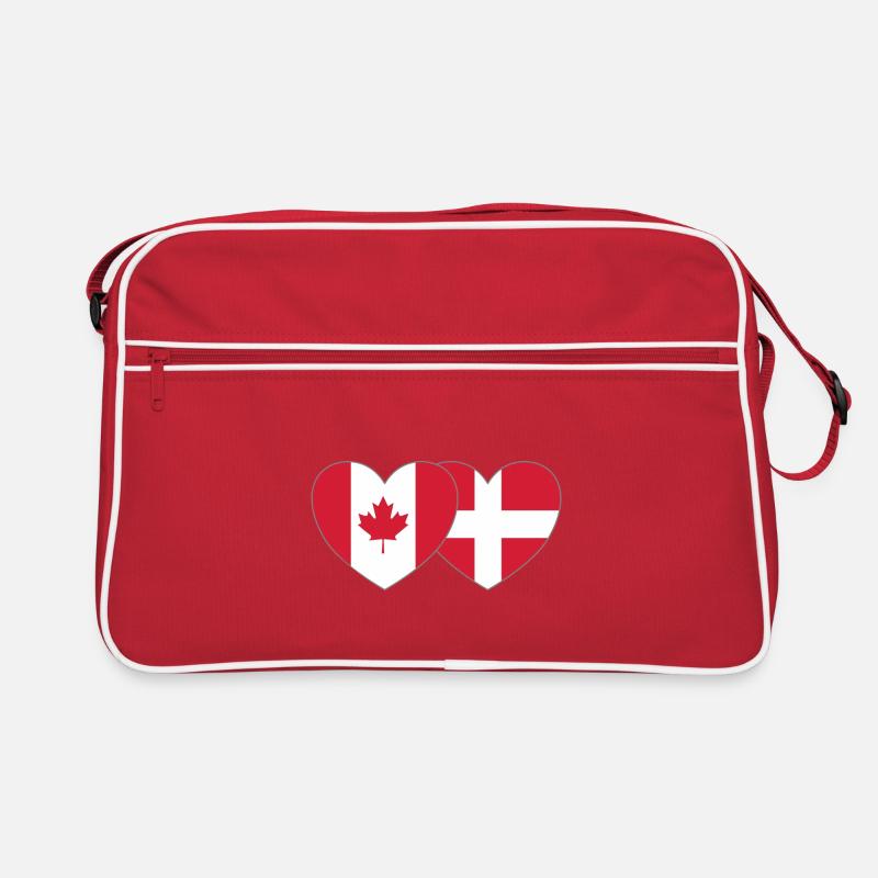 Canada Denmark Flag Heart Retro Bag