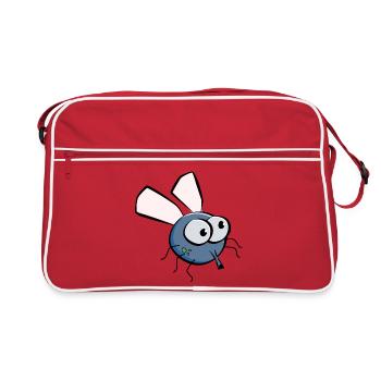 Die Fliege - Retro Tasche - Rot/Weiß - Vorne